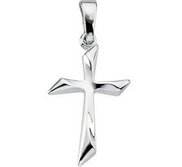 14K White Gold CROSS PENDANT