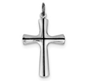 Sterling Silver Rhodium plated Enamel Cross Pendant