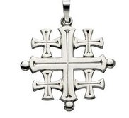 14K White Gold JERUSALEM CROSS PENDANT