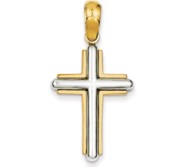 14k Two tone Cross Pendant