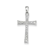 14k White Gold Diamond Cross Pendant