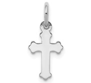 14k White Gold Mini Polished Cross Charm