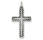 Sterling Silver Antiqued Cross Charm