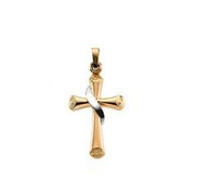 14K Two Tone Gold CROSS PENDANT