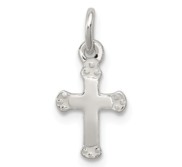 Sterling Silver Polished Cross Charm