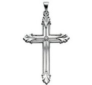 14K White Gold CROSS PENDANT