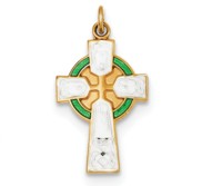 Sterling Silver Rhodium plated Polished Gold plated Epoxy  Cross Pendant