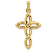 14k Polished Cut out Passion Cross Pendant