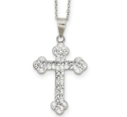 Sterling Silver Stellux Crystal Cross Necklace