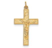 Sterling Silver   24k Gold  plated INRI Crucifix Pendant