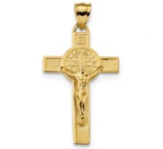 14k San Benito 2 Sided Crucifix Pendant