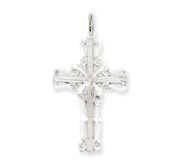 14k White Gold Latin Cross Pendant