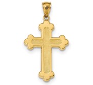 14k Satin   Polished Budded Cross Pendant