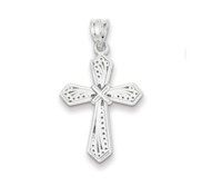 14k White Gold Passion Cross Pendant