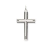 14K White Gold Laser Designed Cross Pendant