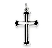 Sterling Silver Enameled Cross Charm