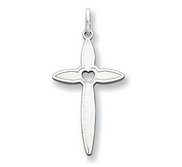 Sterling Silver Laser Designed Cross Pendant