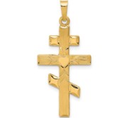 14k Eastern Orthodox Cross Pendant