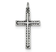 Sterling Silver Antiqued Cross Charm