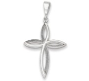 14k White Gold Passion Cross Pendant