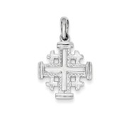 14k White Gold Jerusalem Cross Pendant