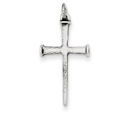 Sterling Silver Antiqued Nail Cross Pendant