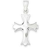 Sterling Silver Fleur De lis Cross Pendant