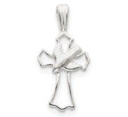 Sterling Silver Dove Cross Pendant