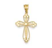 14K Budded Cross Pendant