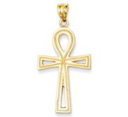 14k Ankh Cross Charm