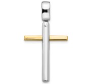 Leslie  s 14K Two tone Polished Cross Pendant