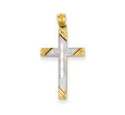 14k   Rhodium Plated Cross Pendant