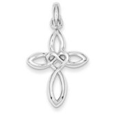 Sterling Silver Rhodium Plated Cross Pendant