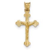 14k Polished Satin and D C Crucifix Pendant