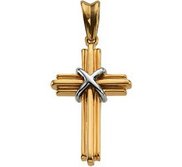 TWO TONE CROSS PENDANT