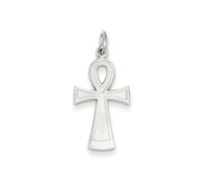 14k White Gold Ankh Cross Pendant