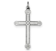 SS Laser Designed Cross Charm