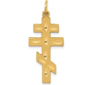 14k Eastern Orthodox Cross Pendant