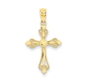 14k Mini Budded Cross Pendant