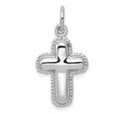 14k White Gold Polished Cross Charm