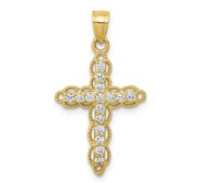 10k CZ Filigree Cross Pendant