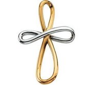 14K TWO TONE GOLD METAL FASHION CROSS