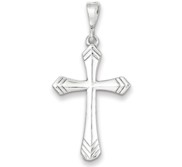 14k White Gold Passion Cross Pendant