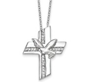 Sterling Silver CZ Confirmation Blessings 18in  Necklace