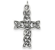 Sterling Silver Antiqued Celtic Cross Pendant