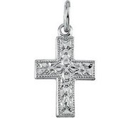 14K White Gold SMALL CROSS PENDANT