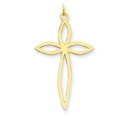 14K Laser Designed Cross Pendant