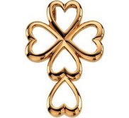 14K Yellow Gold Heart CROSS PENDANT