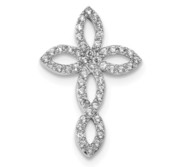 Sterling Silver Rhodium plated CZ Cross Pendant