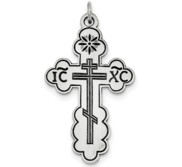 Sterling Silver Eastern Orthodox Cross Charm